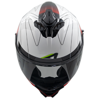 Casques Astone GT6 PLUS WAVES BLANC / ROUGE Nouveau casque intégral ABS pour hommes Certifié ECE22.06 Garantie 1 an Tailles XS-2XL