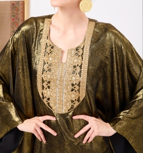 Luxury Kaftan Abaya Handmade Moroccan Arabian kaftan Dress Long Sleeve V Neck Polyester Regular Fit Casual Evening Party Flared - Product Image 1