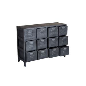 Aparador de almacenamiento para el hogar de estilo antiguo industrial y vintage, muebles de madera de Metal de hierro con varios cajones para sala de estar para granja - Product Image 1