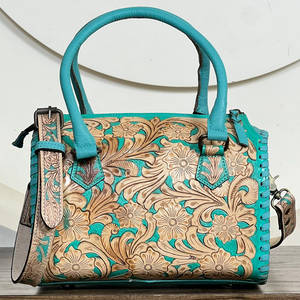 Nuevas Bolsas de Lona Medianas de Cuero Repujado a Mano con Diseño a Cuadros y Cerezo, de Gran Capacidad, con Cierre de Cremallera, Estilo Bandolera y de Entrega Rápida - Product Image 5