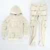 Wholesale Heavyweight Winter Mens Maternity Flare Stacked 100% Cotton Loose Fit Breathable Tracksuit Sweatpants and Hoodie Set - Product Image 3