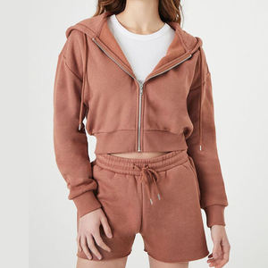 Conjunto deportivo informal de dos piezas para mujer, con sudadera con capucha y cremallera, cintura ajustada y pantalones jogger de pierna ancha, personalizado y elegante. - Product Image 3