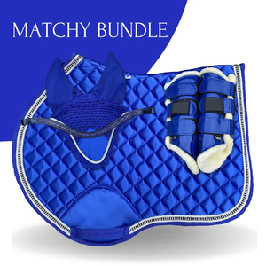 Ensemble de tapis de selle de saut d'obstacles personnalisé couleur unie, best-seller, avec coque en cuir pailleté, doublure en polycoton, bottes d'équitation assorties et bonnets d'oreilles - Product Image 6