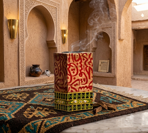 Brûleur à Bakhoor en bois au design artistique indien, Mabkhara colorée pour le Ramadan, cadeau de l'Aïd, porte-encens moderne du Moyen-Orient, brûleur à Oud - Product Image 6