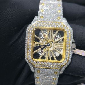 Pass Diamond Tester Stainless Steel 16mm Band Hip Hop Luxury Brand <b>Iced</b> <b>Out</b> VVS Moissanite Mechanical <b>Watch</b> - Product Image 1