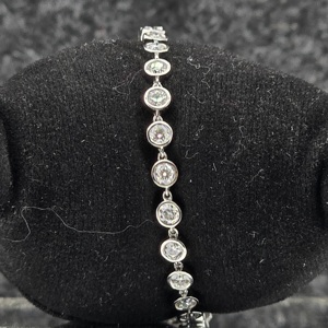 Luxury Bezel Set Tennis Bracelet for Women 925 Sterling Silver Plated Sparkling Round Diamond Cut Link Bracelet Jewelry - Product Image 5