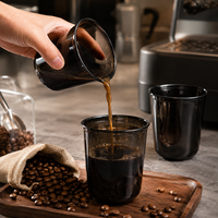 Vasos Negros de PET en Forma de U para Bebidas Frías, Café Helado, Latte y Té con Leche, Envases Desechables para Bebidas para Llevar