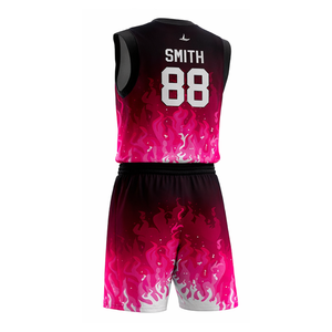 Ensemble de maillots de basket-ball respirants personnalisés en gros avec impression par sublimation du logo de l'équipe sur le devant, design unisexe - Product Image 4