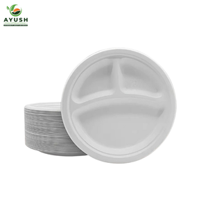 Assiettes jetables légères en bagasse, fabriquées à partir de fibres de canne à sucre, pour les fêtes de fiançailles et les buffets - Product Image 2