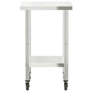 Table de travail de cuisine en acier inoxydable 21,7''x21,7''x33,5'' avec roulettes, îlots et chariots de cuisine - Product Image 6