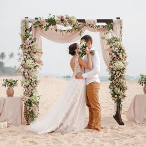 7.2FT Wooden Wedding Arch Square Wood Arbor <b>Backdrop</b> <b>Stand</b> for Indoor Outdoor Ceremony Party Proposal Scene Garde - Product Image 4