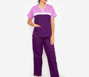 Woman Uniform Scrub V-neck Nursing Durable Fabric Comfortable Lightweight <b>Cheap</b> Price Woman Uniform Scrub With Best <b>Stuff</b> - Product Image 6
