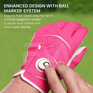 Guantes de golf ajustables de cuero genuino, diseña tu propio producto, guantes de golf con protección UV para hombre - Product Image 3