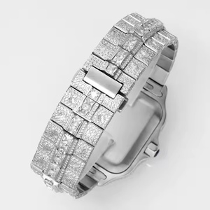 Reloj de Diamantes Moissanite para Hombre, Elegante Reloj de Pulsera Analógico de Cuarzo con Diseño Brillante para Uso Diario - Product Image 2
