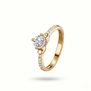 Wholesale <b>Finger</b> Jewelry 10K Gold Round <b>Ring</b> Lab Grown Diamond Engagement <b>Ring</b> for Women Female Gift - Product Image 2