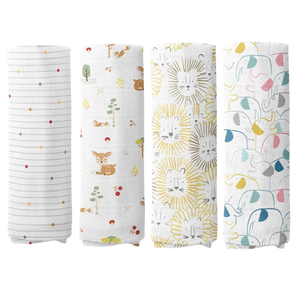 Muslin Swaddle Blanket 4 Pack Organic Cotton Hooded Baby Bath <b>Towel</b> Soft Breathable Newborn <b>Wrap</b> Custom Wholesale OEM - Product Image 2