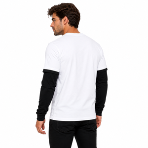 Custom Men <b>Double</b> Sleeve <b>Shirt</b> Trendy Y2K Layered Long Sleeve T <b>Shirt</b> Faux <b>Two</b> Piece Tee Fashion Mens <b>Double</b> Sleeve T <b>Shirt</b> - Product Image 6