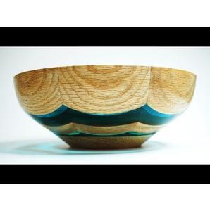 Bol en bois époxy fait main sans BPA, écologique, en bois massif naturel, design rivière en résine brillante pour décoration de table de luxe - Product Image 4