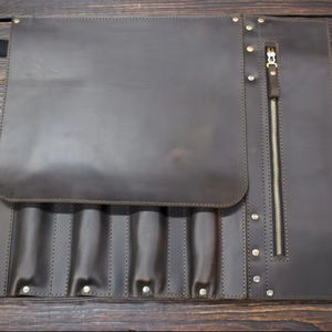 Sac de Chef en Cuir de Qualité Professionnelle pour Couteaux, Anti-Odeur, Robuste, Confortable et Durable, Étui de Rangement pour Outils de Cuisine LSKR-0085 - Product Image 1