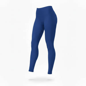 Legging de sport taille haute pour femme avec logo personnalisé, effet froncé aux fesses, en Spandex/Polyester, séchage rapide, respirant, sans coutures, pour le yoga, jambe gauche - Product Image 3