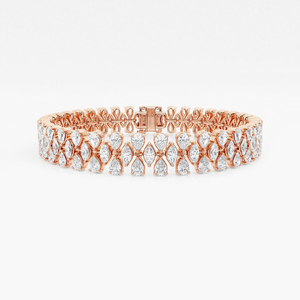 Pulsera de Moda con Diamantes Cultivados en Laboratorio en Forma de Pera y Marquesa de 9 1/4 CTW, Pulsera Elegante de 7 Pulgadas con Línea de Diamantes para Mujer - Product Image 3