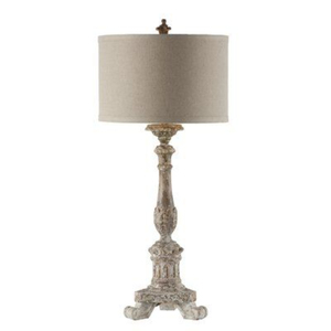 Lampe de table traditionnelle en laiton avec abat-jour en tissu blanc, ampoule E26, commande par interrupteur, lumière décorative pour salon - Product Image 3