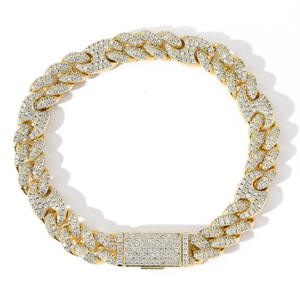 Luxury Gold Plated Diamond Hip Hop Cuban Link <b>Chain</b> with CZ Stones for <b>Rappers</b> Fashion Jewelry Wholesale Gift Available for Sale - Product Image 2