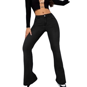 Pantalons pour femmes respirants de qualité supérieure personnaliser pantalons lavés élégants pantalons en denim évasés 100% coton de qualité supérieure - Product Image 1