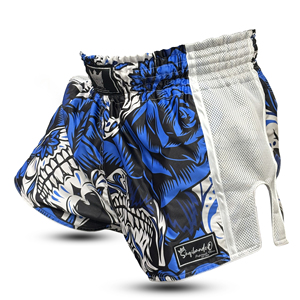 Pantalones Cortos de Entrenamiento de Muay Thai y Kickboxing Estilo Retro Personalizados - Blancos, de Spandex/Poliéster, Ligeros y de Secado Rápido para Hombre - Product Image 5