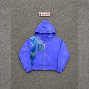 Sudadera con capucha morada oversize para hombre, de forro polar, con estampado casual de otoño, manga regular, estampado por sublimación, ajuste holgado, estilo Drop Sh - Product Image 5