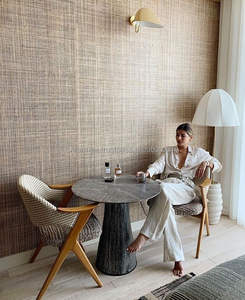 Papel Tapiz de Fibra Natural para Hogar y Oficina, Revestimiento de Pared Texturizado Tejido a Mano para Diseño de Interiores - Product Image 6