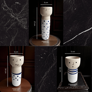 Juego de Jarrones de Cerámica Modernos Hechos a Mano en India, Acabado Brillante, Decoración Minimalista para el Hogar, Cerámica Artesanal - Product Image 2