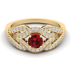 REYES New Design 925 Sterling <b>Silver</b> Moissanite Engagement <b>Rings</b> For Women Round Cut 0.5Ct <b>Garnet</b> Gemstone Fine Jewelry - Product Image 6