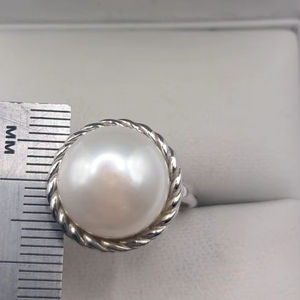 Anillo de Plata de Ley Vintage con Perla, Joyería Artesanal con Piedras Preciosas, Diseño Elegante para Mujer, Venta al Por Mayor para Exportación - Product Image 1