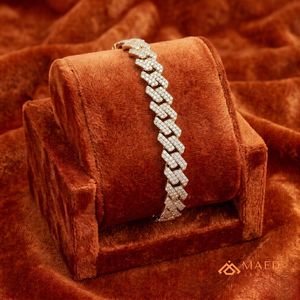 สร้อยข้อมือโซ่ทองคำประดับมอสซาไนต์ ดีไซน์สวยเก๋ เหมาะสำหรับใส่ทุกวัน เป็นของขวัญสุดหรูสำหรับผู้ชายและผู้หญิง สไตล์ลอสแอนเจลิส - Product Image 3