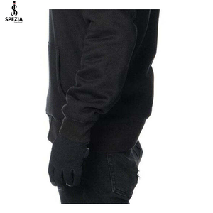 เสื้อฮู้ดซิปผู้ชายสีดำทรงสลิมฟิต แบรนด์ Spezia สีพื้น สไตล์สตรีทแวร์ - Product Image 4