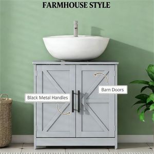 Mobile Bagno Grigio Scuro con Lavabo e Armadietto Contenitore - Product Image 4