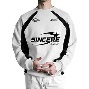 เสื้อสเวตเชิ้ตผู้ชายทรงโอเวอร์ไซส์ ปักลาย ผ้าฝ้าย 100% สำหรับฤดูหนาว เป็นมิตรกับสิ่งแวดล้อม คอกลม แขนยาว แฟชั่น - Product Image 1