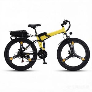 Bicicleta eléctrica de montaña plegable de 26 pulgadas, batería de litio de 48V y 8Ah, bicicleta eléctrica de 21 velocidades con doble amortiguación para adultos - Product Image 4