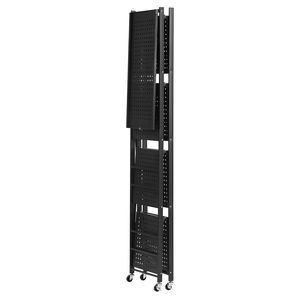 Étagère de rangement pliable à 5 niveaux 28L x 13P x 66H pouces, 5 roues, aucun assemblage requis, unité d'étagère métallique pliable, organisateur - Product Image 3