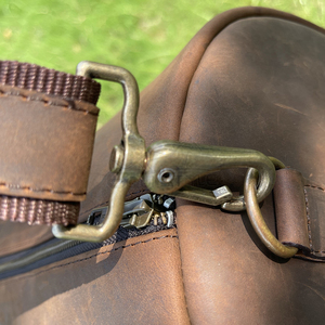 Sac de voyage classique en cuir marron, sac de week-end en cuir de vache véritable de qualité supérieure, grande capacité, logo personnalisé, sac de voyage - Product Image 5