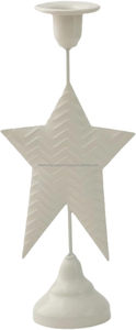 Premium Christmas Star Taper <b>Candlestick</b> • Luxury Chevron Etched Gold Candle Holder - Product Image 4