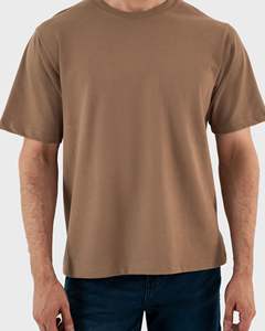 Breathable Quick Dry 100% Polyester O-Neck Men's T-<b>Shirts</b> Front Logo Regular Fit High Quality Brown Color <b>Waffle</b> Fabric Short - Product Image 4