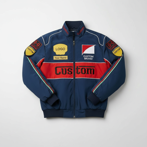 Men Custom Racing Jacket Bomber Style Polyester Winter jacket Custom Embroidered Teamwear Supplier - Product Image 2