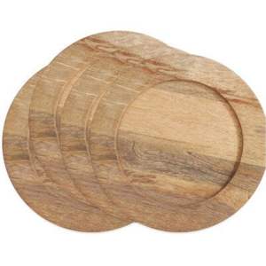 Ensemble de sous-plats décoratifs en bois faits à la main, grands plateaux ronds en bois pour hôtels, restaurants, vente en gros, décoration de table - Product Image 1