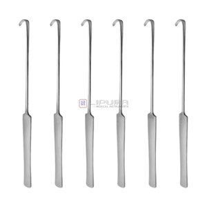 Lot de 6 crochets Spay Snook de 8 pouces, instrument médical vétérinaire chirurgical, à pointe arrondie de 12 mm avec manche plat - Product Image 1