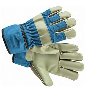 Heavy-Duty White Leather Industrial Safety <b>Gloves</b> Double Palm Canadian Rigger Model MJ-9754 Garden Work Protective Gear - Product Image 2