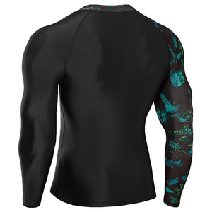 <b>Men</b> <b>Compression</b> <b>Shirt</b> Long Sleeve Rash Guard Graphic Print UV Protection Quick Dry Sportswear OEM Supplier - Product Image 2