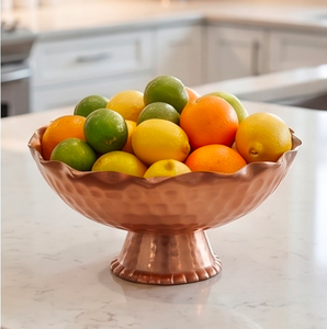 Frutero de cobre martillado estilo vintage, hecho a mano, tazón decorativo de metal para exhibir en la encimera de la cocina y uso doméstico. - Product Image 1