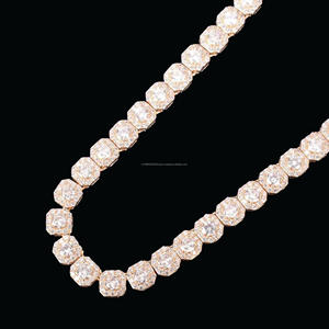 Elegante joyería de Hip Hop de 10mm y 12mm, collar de tenis de cadena de eslabones cubanos pavimentados con diamantes de imitación, chapado en oro para hombres y mujeres - Product Image 4